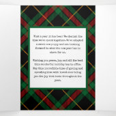 緑モダン赤の格子模様8枚の写真 三つ折りクリスマスカード (内部中)