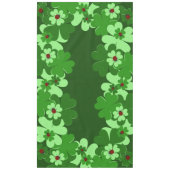 緑モダン赤紫虫のクローバー葉類 テーブルクロス (正面)