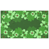 緑モダン赤紫虫のクローバー葉類 テーブルクロス (正面(横))