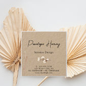 緑モダン赤面ピンククラフトインテリアデザイン スクエア名刺