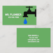 緑モダン配管配管配管配管水栓水 名刺 (正面/裏面)