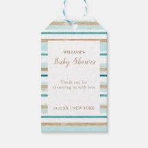 緑モダン金ゴールド水カラーストライプベビーシャワー