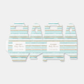 緑モダン金ゴールド水カラーストライプベビーシャワー フェイバーボックス (折り畳みなし)