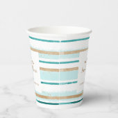 緑モダン金ゴールド水カラーストライプベビーシャワー 紙コップ (右)