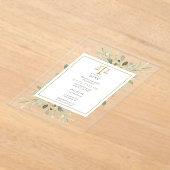 緑モダン金ゴールド法科卒業 アクリル招待状 (レイダウン)