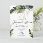 緑モダン金ゴールド熱帯葉リハーサル 招待状 (スタンド正面)