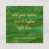 緑モダン金ゴールド スクエア名刺 (裏面)