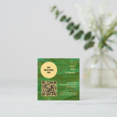 緑モダン金ゴールド スクエア名刺 (スタンド正面)