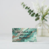 緑モダン銀大理石質及びタイポグラフィ 名刺 (スタンド正面)