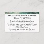 緑モダン銀大理石質及びタイポグラフィ 名刺 (裏面)