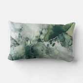 緑モダン銀灰色の水色 ランバークッション (裏面)