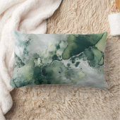 緑モダン銀灰色の水色 ランバークッション (ブランケット)