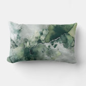 緑モダン銀灰色の水色 ランバークッション (正面)