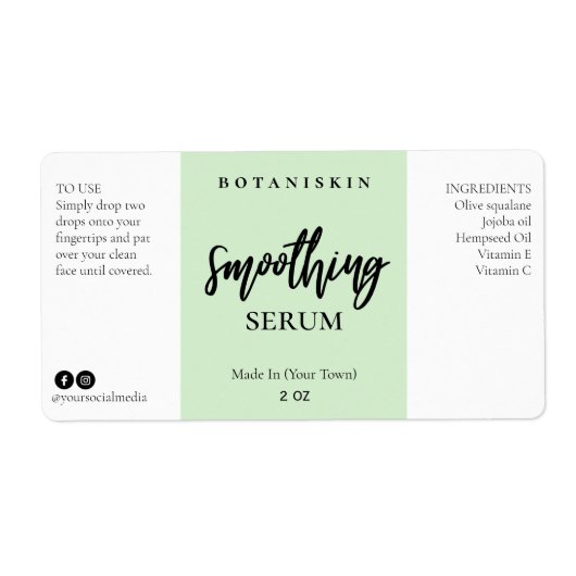 緑モダン顔血清ラベル ラベル (正面)