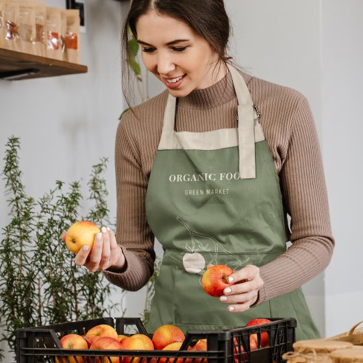 緑モダン食オーガニック品 エプロン
