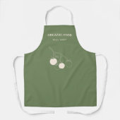 緑モダン食オーガニック品 エプロン (正面)
