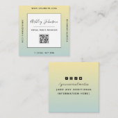 緑モダン黄色グラデーシグラデーションョンQRコードミニマル スクエア名刺 (正面/裏面)