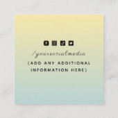 緑モダン黄色グラデーシグラデーションョンQRコードミニマル スクエア名刺 (裏面)