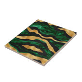 緑モダン黒金ゴールドアニマルプリントパターン タイル (側面)