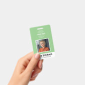 緑モダンIDカード会社従業員バーコード バッジ (手持ち)