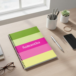 緑モノグラムのとピンクのノーストライプのトブック ノートブック