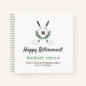 緑モノグラムののゴルフをテーマにした定年パーティー ノートブック (正面)