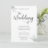 緑モノグラムの結婚式招待状 招待状 (スタンド正面)