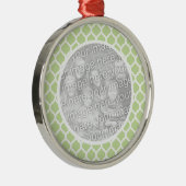 緑モロッコパターンフォトオーナメント メタルオーナメント (右)