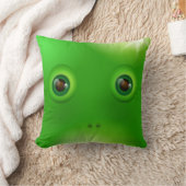 緑モンスターの顔 クッション (ブランケット)