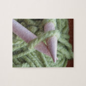 緑ヤーンと編むこと ジグソーパズル (横)