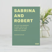 緑ユニークと黄はっきりしたのス結婚クリプト 招待状 (スタンド正面)