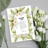 緑ユニーク色の鮮やかなパンパスグラス サンキューカード