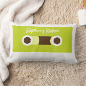 緑レトロカセットテープ ランバークッション (ブランケット)