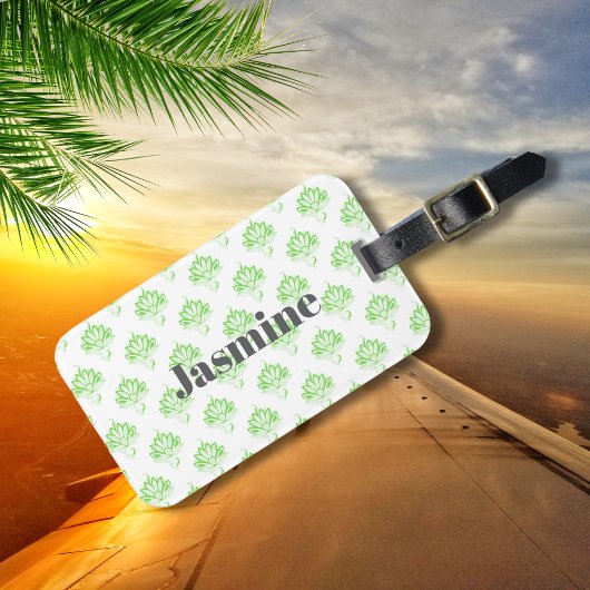 緑ヴィンテージフローラルカスタムパターン ラゲッジタグ