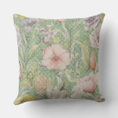 緑ヴィンテージ花柄水玉模様 クッション (裏面)