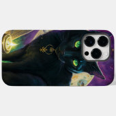 緑不気味の目とキャンドル付き黒猫 Case-Mate iPhoneケース (裏面 (横))