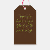 緑中国のの木のヘビの新年2025 ギフトタグ (裏面)