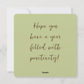 緑中国のの木のヘビの新年2025 シーズンカード (裏面)