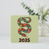 緑中国のの木のヘビの新年2025 シーズンカード (スタンド正面)