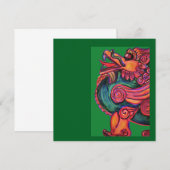 緑中国のの赤い獅子 招待状 (正面/裏面)