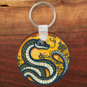 緑中国のヘビ年2025 BRK キーホルダー (正面)