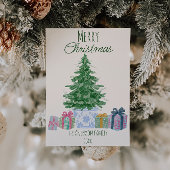 緑予測できなのクリスマスツリーカラフルプレゼント シーズンカード