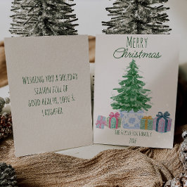 緑予測できなのクリスマスツリープレゼント非写真 シーズンカード