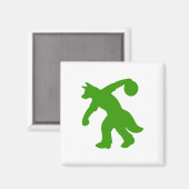 緑人形食犬ボーリング磁石0001 マグネット (正面/裏面)