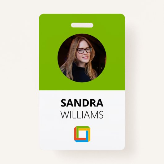 緑企業ののカスタム従業員ID バッジ (正面)