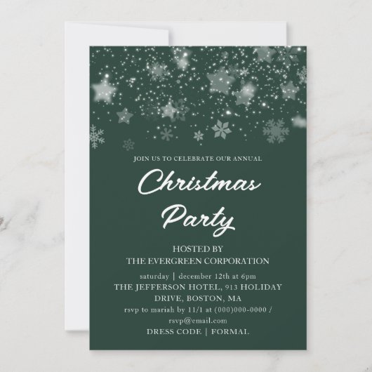 緑企業の Office Christmas Party 招待状 (正面)