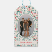 緑伝統的と赤の大千年のパターン ギフトタグ (正面)