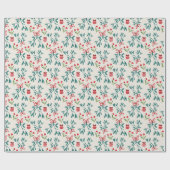 緑伝統的と赤の大千年のパターン ラッピングペーパー (フラット)