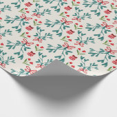 緑伝統的と赤の大千年のパターン ラッピングペーパー (角)
