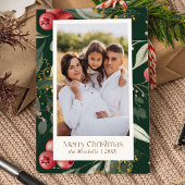 緑伝統的の果実2枚の写真クリスマス シーズンカード